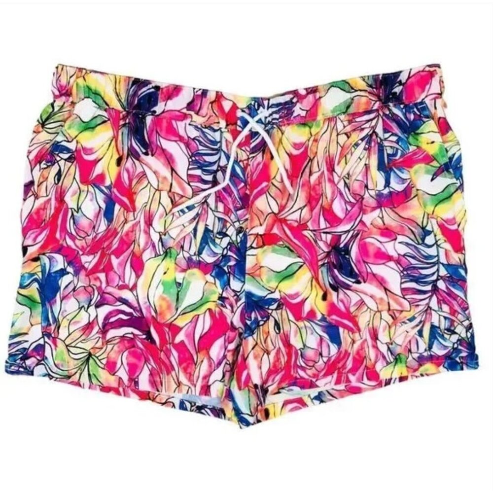 Reel Legends Multi-Color Floral Print Women's Shorts - Pink, Blue, Green, Yellow